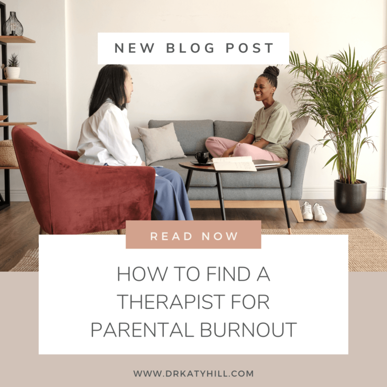 Blog post on how to find a therapist for parental burnout